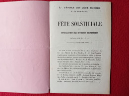 PINGUET FRANC MACON L ETOILE DES DEUX MONDES FETE SOLSTICIALE DE SAINT NAZAIRE 1872 - Historical Documents