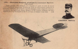 MILITARIA , Cpa 1561 , Monoplan Nieuport , Piloté Par Le Lieutenant Maillois (Type Militaire) (04327.S2) - Other & Unclassified