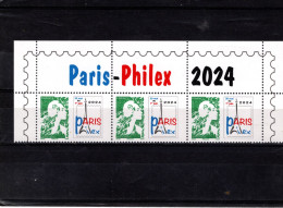 Bande Supérieure De 3 TP "Marianne De L'Avenir Parix-Philex 2024 ** - 2023-... Marianne De L’avenir