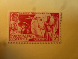 Poste Aérienne N°21 75 è Anniversaire De L'Union Postale Etablissements Français Dans L'Inde - Neufs