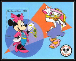 80246 Mi N°423 Maldives Mickey Mouse Since 1928 Minnie Donald Disney Bloc (BF) Neuf ** MNH 1999 - Disney