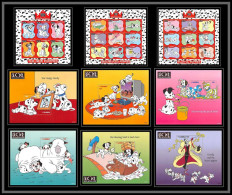 80188 Lot Mi 2684/2707 BF 339/344 Gambie Gambia 101 Dalmatiens Dalmatians Chien Dog Disney Neuf ** MNH Full Set 1997 - Disney