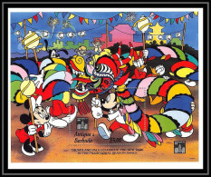 80147 Mi N°282 Antigua & Barbuda Mickey Celebrate Kong Kong Dragon Dance Chine China 1994 Disney Bloc (BF) Neuf ** MNH  - Antigua Und Barbuda (1981-...)