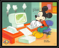 80118 Mi N°452 St Vincent & The Grenadines Mickey Happy Birthday On The Internet Computer Disney Neuf ** MNH 1998 - St.Vincent & Grenadines