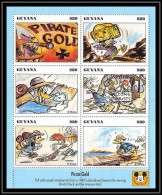 80116 Mi N°4464/4469 Guyana Donald Pirate Gold Disney Bloc (BF) Neuf ** MNH 1993 - Guyana (1966-...)
