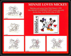 80068 Mi N°327 Dominique Dominica Minnie Loves Mickey Disney Bloc (BF) Neuf ** MNH 1997 - Dominica (1978-...)