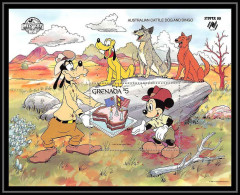 80061 Mi N°210 Grenade Grenada Dingo Pluto Chien (dog) Mickey Sydpex 88 Disney Bloc (BF) Neuf ** MNH 1988 - Grenada (1974-...)