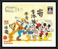 80048 Mi N°446 Grenade Grenada Hong Kong 97 Mail Mickey Minnie Donald Pluto Daisy Disney Bloc (BF) Neuf ** MNH 1997 - Grenade (1974-...)