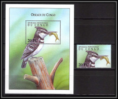 80853b Congo MI BF 91 + Timbre Martin-pêcheur Ceryle Rudis Kingfisher TB ** MNH Oiseaux Birds 2000 - Autres & Non Classés