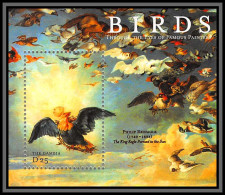 80847b Gambia Gambie Mi N°491 Aigle Eagle Tableau (Painting) Reinagle Oiseaux Birds Bird Tableau Painting 2000 ** MNH  - Eagles & Birds Of Prey