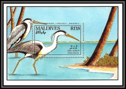 80835 Maldives Mi N°170 TB Neuf ** MNH Oiseaux Birds Bird Grey Heron 1990 - Cigognes & échassiers
