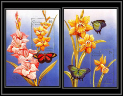 80764 Grenada Grenadines Mi N°353/354 ** MNH Papillons Butterflies Schmetterlinge Glaïeul Gladiolus Narcissus - Grenade (1974-...)