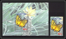 80750b Lesotho Yt N°211 + Timbre TB Neuf ** MNH Papillons Butterflies Schmetterlinge Amphicallia Tigris 2007 - Papillons