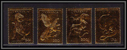 80714 Tanzania Tanzanie 1996 OR Gold Stamps TB Neuf ** MNH Prehistorics Dinosaures Dinosaurs Diplodocus Tyrannosaurus - Préhistoriques