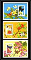 80753 Maldives Yt N°284/289/292 Papillons Et Fleurs Butterflies Schmetterlinge 1993 Complet Full Set Black Prince .. - Schmetterlinge