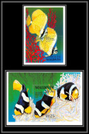 80675 Maldives Mi N°279/280 Klein's Butterflyfish Goldbelly ** MNH Poissons Fishes Fish 1993 Poisson-papillon - Fische