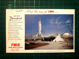 CARTE POSTALE. AVIONS, Appartenant à TWA (Trans World Airlines, USA, Europe, Afrique, Asie). Fabolus Disneyland.. - 1946-....: Era Moderna