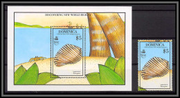 80656b Dominica Dominique Mi BF N°166 + Timbre TB Neuf ** MNH Giant Tun Shell Shells Tonna Galea Dolium 1990 Coquillages - Dominique (1978-...)