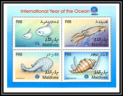 80655 Maldives N°2718/2721 TB Neuf ** MNH Poisson Lune Fishes International Year Of The Ocean 1998 Calamar - Fishes