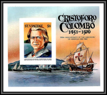 80568c St Vincent Y&t N°24 A Christophe Colomb 500th Anniversary 1986 Neuf ** MNH Columbus Colombo Imperf Non Dentelé - Christoph Kolumbus