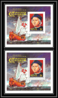 80570b NEVIS Y&t N°9 A/B Christophe Colomb 500th Anniversary 1986 Neuf ** MNH Columbus Colombo + Imperf Non Dentelé - Christopher Columbus