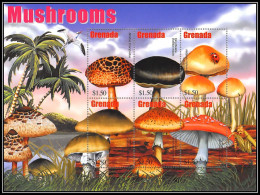 81141B Grenada Mi 5078/5083 Lepiota Acutesquamosa Champignons Mushrooms Funghi Pilze ** MNH 2002  - Champignons