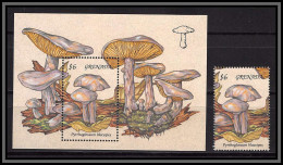 81127b Grenada Mi BF N°364 + Timbre Champignons Mushrooms Funghi Pilze 1994 Pyrrhoglossum TB Neuf ** MNH  - Mushrooms