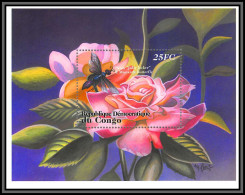 81033 Congo Mi BF N°112 Jolly Joker Rose Monarch Butterfly Papillons TB Neuf ** MNH Fleur Flowers Flower Fleurs 2001 - Roses