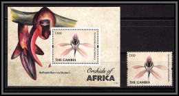 81009b Gambia Gambie Mi BF N°826 + Timbre Orchidées Orchids Ancistrochilus Neuf ** MNH Fleur Flowers Flower Fleurs 2001 - Orchideen