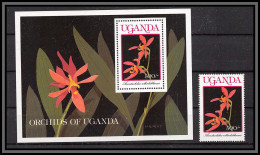 81008a Uganda Ouganda Mi BF N°106 + Timbre Orchidées Orchids Ancistrochilus Neuf ** MNH Fleur Flowers Flower Fleurs 1989 - Orchidées