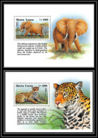80994 Sierra Leone MI N°227/228 Elephant Leopard Panthera Pardus Non Dentelé Imperf ** MNH Animaux Animals 1993 - Sierra Leona (1961-...)