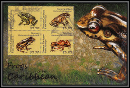 80955c Grenada Carriacou Petite Martinique Mi BF N°4737/4740 Frogs Grenouilles Rana Reptiles ** MNH 2012 - Frogs