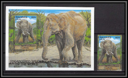 80926A Maldives Y&t BF N°271 + Timbre Asian éléphant Elephants Elephas TB Neuf ** MNH Animaux Animals 1993 - Elephants