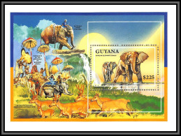 80925 Guyana Mi BF N°201 Elephants Elephant Dk Kenya Thailand India TB Neuf ** MNH Animaux Animals 1992 - Eléphants