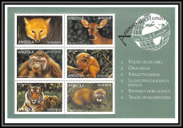 80914 Angola Mi N°1335/1340 Fox Renard Tigre Tiger Singes Ape Apes Monkeys TB Neuf ** MNH Animaux Animais Do Mundo 1999 - Roditori