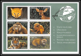 80914 Angola Mi N°1335/1340 Fox Renard Tigre Tiger Singes Ape Apes Monkeys TB Neuf ** MNH Animaux Animais Do Mundo 1999 - Angola