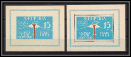 81610 Albanie Albania Shqiperia 1964 Mi N°8 A/B Jeux Olympiques Olympic Games Tokyo Non Dentelé Imperf ** MNH COTE 140 - Albanien