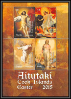 81606 Aitutaki Cook Islands 2015 Y&t BF 106 Easter Murillo Altdorfer Copley Blake Paques Tableau Painting TB Neuf ** MNH - Religie