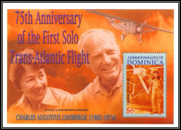 81446 Dominica Dominique Mi B 456 - 75th Anniversary Charles Lindbergh Aircraft Avions Planes ** MNH 2002 - Airplanes