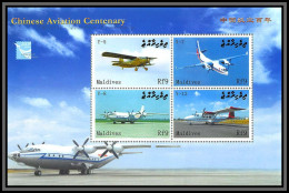 81429 Maldives Mi 4763/4766 Chinese Aviation Centenary Aircraft Avions Planes China 2009 Aeropex ** MNH  - Maldives (1965-...)