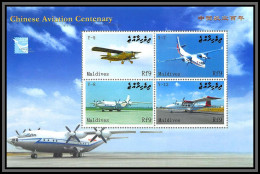 81429 Maldives Mi 4763/4766 Chinese Aviation Centenary Aircraft Avions Planes China 2009 Aeropex ** MNH  - Airplanes