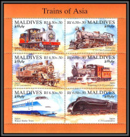 81354 Maldives Mi N°2194/2199 TB Neuf ** MNH Train Trains Of Asia India Indonesia Japan 1994 Locomotive - Eisenbahnen