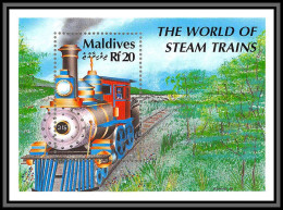 81352 Maldives Mi N°179 TB Neuf ** MNH Railway The World Of Steam Train Trains Locomotive 1990 American Standard 315 - Eisenbahnen