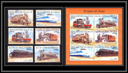 81354a Maldives Mi N°2194/2199 + Série TB Neuf ** MNH Train Trains Of Asia India Indonesia Japan 1994 Locomotive - Maldives (1965-...)