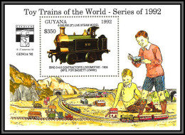 81338e Guyane Guyana BF N°210 TB Neuf ** MNH Train Toy Trains Of The World Serie Of 1992 Locomotive Genoa 92 - Guyane (1966-...)