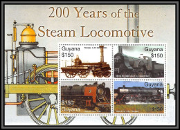 81302 Guyane Guyana Y&t N°5770/5773 ** MNH Train Trains 200 Years Of The Steam Locomotive 2004 Hercules Usa India - Treni