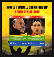 81212b Nevis Mi BF N°295 Spain Espana Del Bosque Ramos World Cup South Africa 2010 TB Neuf ** MNH Football Soccer - St.Kitts And Nevis ( 1983-...)