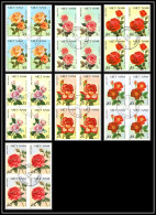 81716b Vietnam Y&t N°855/861 Mi 1888/1894 Roses Flowers Flower Fleurs 1988 Oblitéré Used Non Dentelé Imperf Bloc De 4  - Vietnam