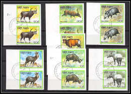 81705 Vietnam Y&t N°876/882 Mi 1981/1987 Animaux Protégés Animals 1988 Oblitéré Used Non Dentelé Imperf Paire - Viêt-Nam