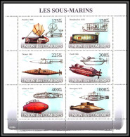 81692 Union Des Comores Mi 1910/1915 Sous Marins Submarines TB Neuf ** MNH 2008 Nautilus Pioneer Flach Ictineo - Sottomarini